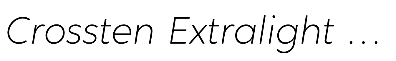 Crossten Extralight Italic